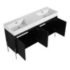 Deluxe 60" Freestanding Bathroom Vanity With Resin Double Sink - Dark Oak - Image 16