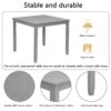 5 Piece Modern Dining Set, Square Wooden Dining Table With 4 Upholstered Chairs For Kitchen, Dining Room - Gray - Image 5