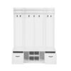 5 In 1 Entryway Bench With Coat Rack, 7 Sturdy Hooks, 2 Spacious Drawers And Adjustable Shelves, Wide Hall Tree With Metal Handles For Hallway - White - Image 13