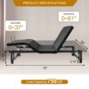 Adjustable Bed Base Frame Queen With Head And Foot Incline Wireless Remote - Antique Black - Image 3