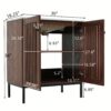 30" Vintage Bathroom Vanity With Ceramic Sink, Modern Bathroom Vanity Cabinet With 2 Soft Close Doors, Equpiied With 4 Sturdy Iron Legs - Antique Dark Brown - Image 2