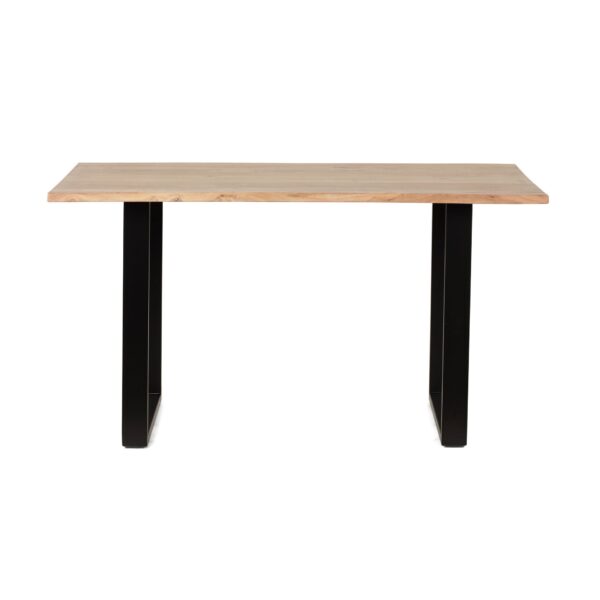 Dining Table With Top And Iron Frame - Natural / Black