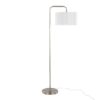 Puck - Contemporary Floor Lamp - Nickel / White - Image 3