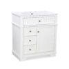Freestanding 30" Bathroom Vanity With Sink, Soft Closing Door, Tip Out Drawer - White - Image 17