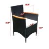 7 Piece Outdoor Patio Wicker Dining Set Patio Wicker Furniture Dining Set - Black / Cream - Image 13