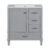 Bathroom Vanity, Modern Bathroom Cabinet With Sink Combo Set, Bathroom Storage Cabinet With A Soft Closing Door And 3 Drawers, Solid Wood Frame - Gray - Image 12