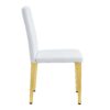 (Set of 4) Backrest Chairs With Gold Metal Legs A Perfect Match, Suitable For Minimalist And Contemporary Home Decor Styles - White / Gold - Image 11