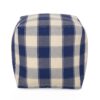 Connor - Checkered Square Pouf Ottoman And Floor Cushion - Ivory / Navy - Image 2