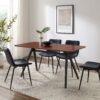 Contemporary V Leg Veneer Dining Table - Dark Walnut - Image 4