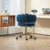Modern Home Office Desk Chair With Adjustable Height And Swivel Wheels - Navy - Image 9