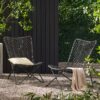 Outdoor Wicker Chair With Geometric Cross Base, (Set of 2) - Gray - Image 2