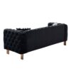 Chesterfield - Modern Tufted Velvet Living Room Sofa, 84.25''W Couch - Black - Image 4