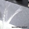 Modern Stainless Steel Waterfall Bathroom Sink Faucet With Single Handle Wall Mount - Matte Black - Image 5