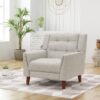 Luminaesque - Fabric Upholstered Armchair With Tufted Back - Beige - Image 8
