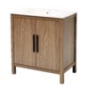 Bathroom Vanity With Single Sink, Combination Under Counter Sink, Bathroom Storage Cabinet With Soft Closing Door, Multi-Function Storage, Solid Wood Frame - Light Brown - Image 16
