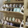 Natural Bohemia Style Shoe Cabinet, Shoe Rack Cabinet With 3 Rattan Flip Drawers, 3 Square Shelves And 1 Storage Drawer, Shoe Organizer With Mulit Storage Space And Hooks For Hallway, Entryway - Natural - Image 14