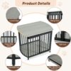 Furniture Style Dog Crate For Small And Medium Dogs, Wooden Cage Indoor Kennel Furniture, Modern Dog Crate End Table With Double Doors - Gray - Image 5