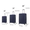 3 Piece Hard Luggage Set With Universal Wheels And Password Lock, 20 / 24 / 28 " - Blue - Image 2