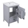 20" Bathroom Vanity With Sink, Bathroom Cabinet With A Door, Door Shelf Storage And Adiustable Foot Pads, A Drawer - Gray - Image 18