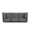 Diaphanous - Upholstered 3 Seater Sofa With 2 Accent Pillows And Wood Legs - Charcoal - Image 5