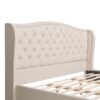 Fontana - King Wingback Upholstered Platform Bed Frame - Sky Neutral Beige - Image 9