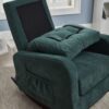Accent Chair TV Chair Lazy Recliner Comfortable Fabric Leisure Sofa, Modern High Back Armchair - Deep Green - Image 8