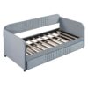 Upholstered Daybed Sofa Bed Twin Size With Trundle Bed And Slat - Gray - Image 2