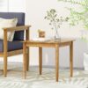 Outdoor Square Side Table With Slatted Top And Wood Frame - Teak - Image 2