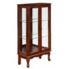 Curio Cabinet Lighted Curio Diapaly Cabinet With Adjustable Shelves And Mirrored Back Panel, Tempered Glass Doors 3 Tier, (E26 Light Bulb Not Included) - Cherry - Image 11