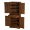 4 Door Cabinet With 1 Drawer, With 4 Adjustable Inner Shelves, Storage Cabinet - Walnut - Image 14