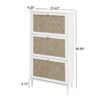 Modern Rattan 3 Door Shoe Rack Cabinet For Entryway Freestanding White Storage Unit In Particle Board - White - Image 3