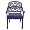Rectangular 6 Person 84.25" Long Dining Set With Cushions - Gray / Navy - Image 4