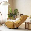 Adjustable Swivel Lounge Chair With 360 Degree Rotating Seat And Headrest Support, Leisure Chair Deck Chair Game Chair For Living Room - Yellow - Image 7