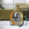 3 Speed Heavy Duty Metal Industrial Drum Fan, Air Circulation - Yellow - Image 3