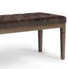 Waverly - Tufted Ottoman Bench - Distressed Brown - Image 4