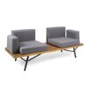2 Piece Patio Set With Loveseat And Coffee Table - Natural / Dark Gray - Image 5
