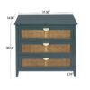 3 Drawer Cabinet - Natural Rattan, Suitable For Bedroom - Green - Image 3