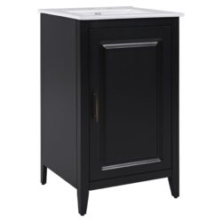 Modern Freestanding 20.3" Bathroom Vanity With Sink, Functional Drawer, Soft Closing Door - Black