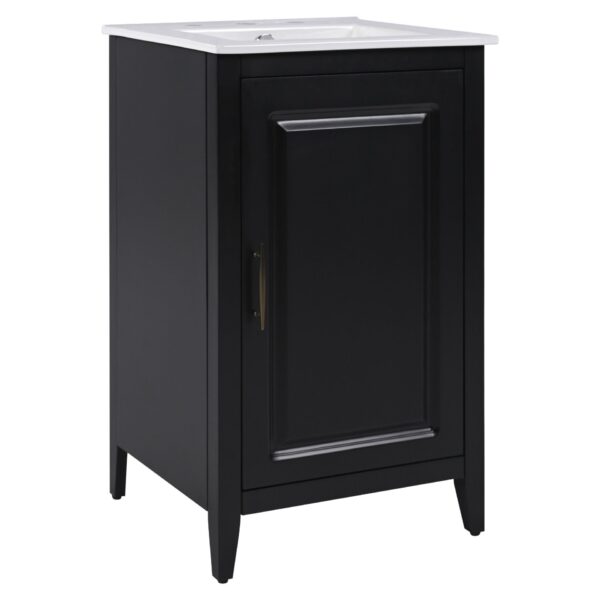 Modern Freestanding 20.3" Bathroom Vanity With Sink, Functional Drawer, Soft Closing Door - Black