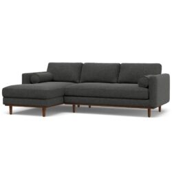 Morrison - Left Sectional Sofa - Charcoal Gray