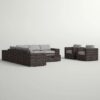 8 Person Outdoor Seating Group Elegant And Comfortable Conversation Set For Patios, Decks, Backyards - Espresso / Gray - Image 3