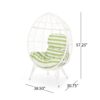 Cosmos - Round Hammered Iron Teardrop Chair - White / Green - Image 3