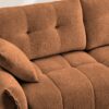 3 Seater Sofa Set With Ottoman And Pillows, Textured, High Resilience Cushions - Burnt Orange - Image 8