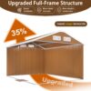 Heavy Duty Metal Storage Shed With Windows, Lockable Door & Ventilation Weatherproof Outdoor Garden Shed - Brown - Image 10