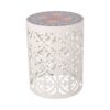 Airy - Outdoor Side Table With Lace Cut Design And Metal Frame - White - Image 9