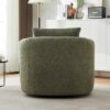 360° Swivel Chair, Chenille Upholstered Barrel Sofa Chair With Throw Pillow, For Living Room, Office - Green - Image 10