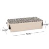 Kiki - Rectangular Pouf Ottoman Floor Cushion Natural - Black - Image 4