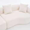 4 Seater Sofa With Chenille Fabric, 30D, 60 Hardness Full Sponge, 4 Pillow For Living Room, Home Furniture Sleeper Sectional Sofa For Apartment - White - Image 2