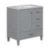 Bathroom Vanity, Modern Bathroom Cabinet With Sink Combo Set, Bathroom Storage Cabinet With A Soft Closing Door And 3 Drawers, Solid Wood Frame - Gray - Image 18