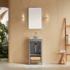 Fully Assembled 18'' Freestanding Single Bathroom Vanity With Ceramic Top - Gray - Image 8